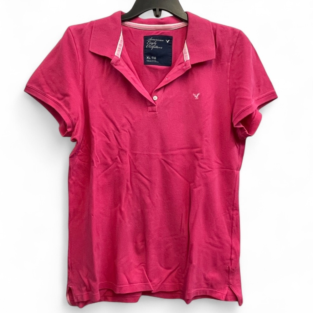 Y2k XL Women's Pink Polo Shirt American Eagle Preppy Collar 2010s Mall AEO Golf